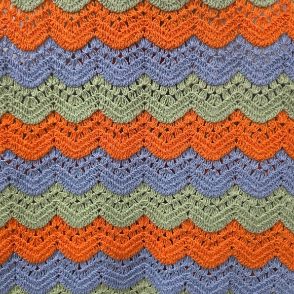 ZARA Colorful Cut Out Scalloped Stripe Crochet Mini Halter Dress, Sheer, M - Picture 13 of 16